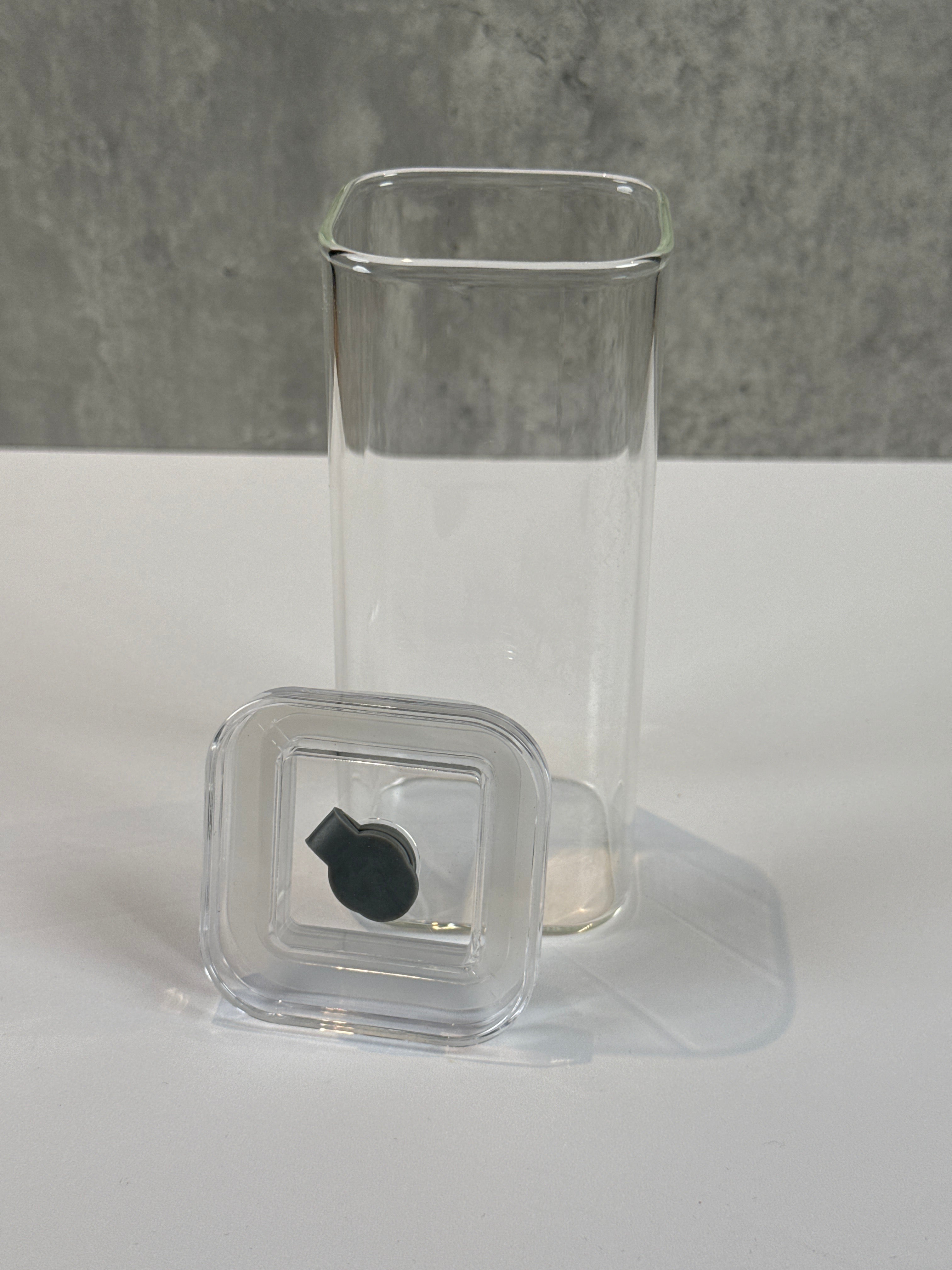 Latte Macchiato Glas mit Deckel & Glasstrohhalm