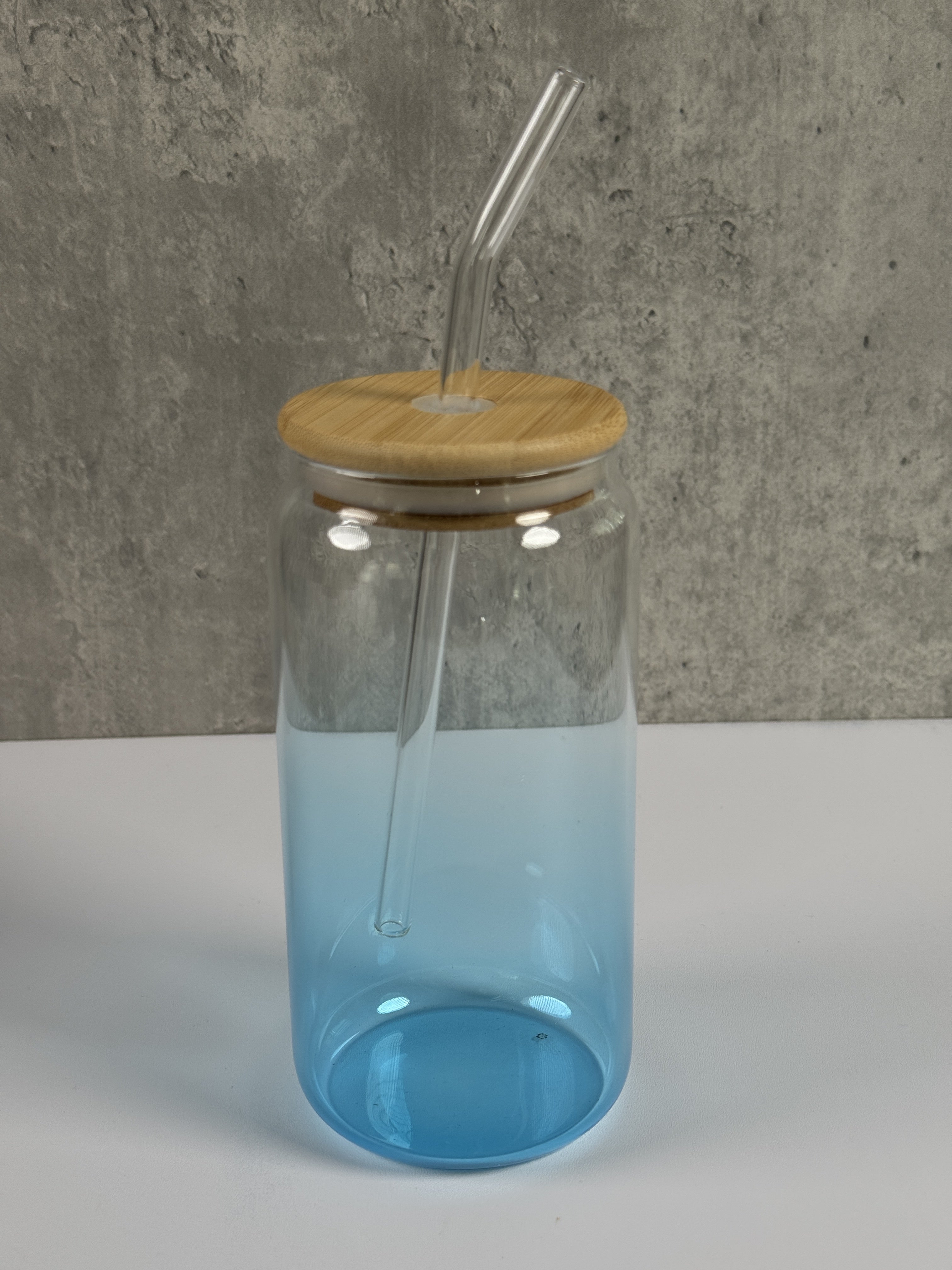 Glasbecher Farbverlauf- Blau 16oz Limitiert