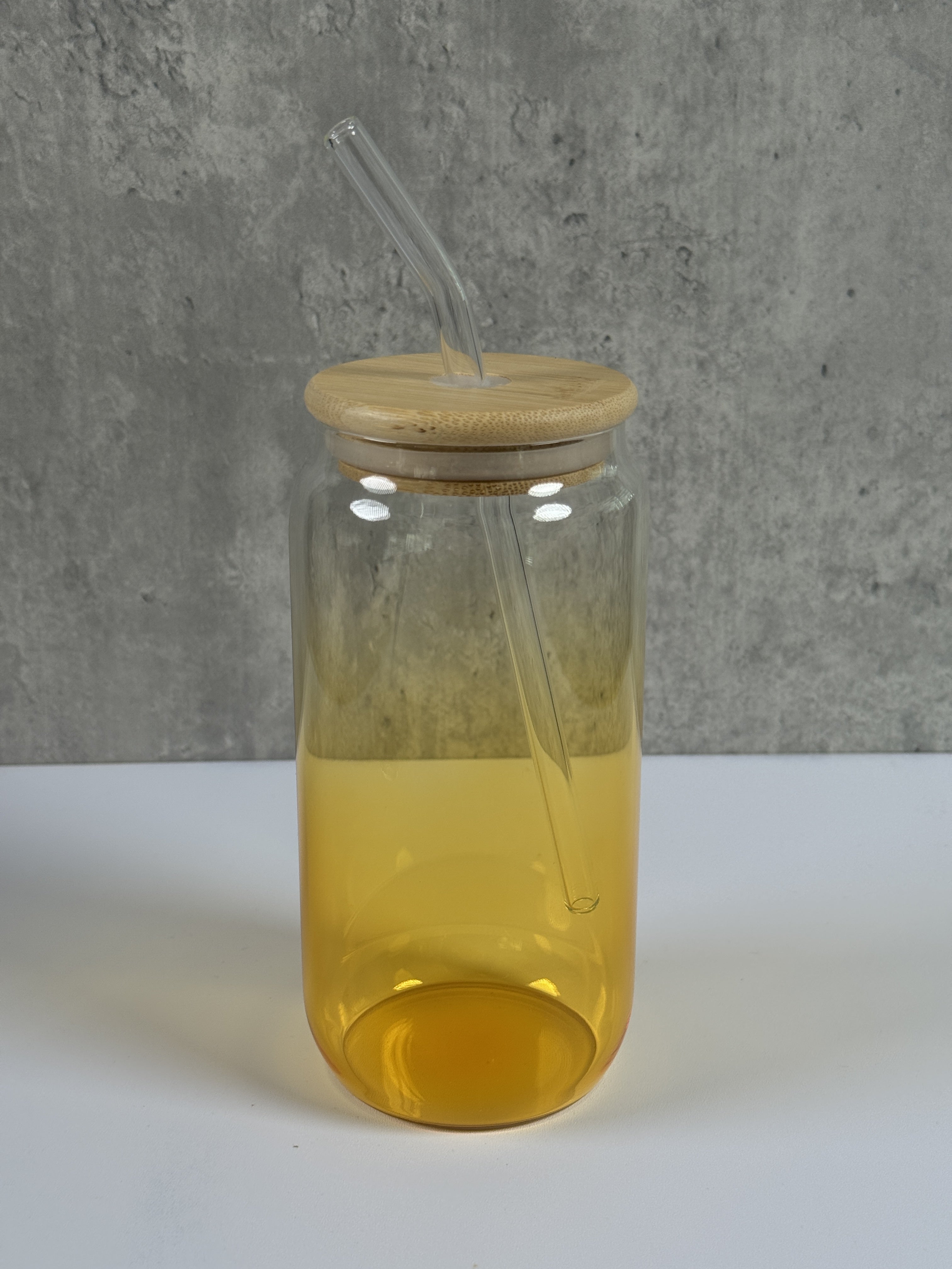 Glasbecher Farbverlauf -gelb 16oz Limitiert