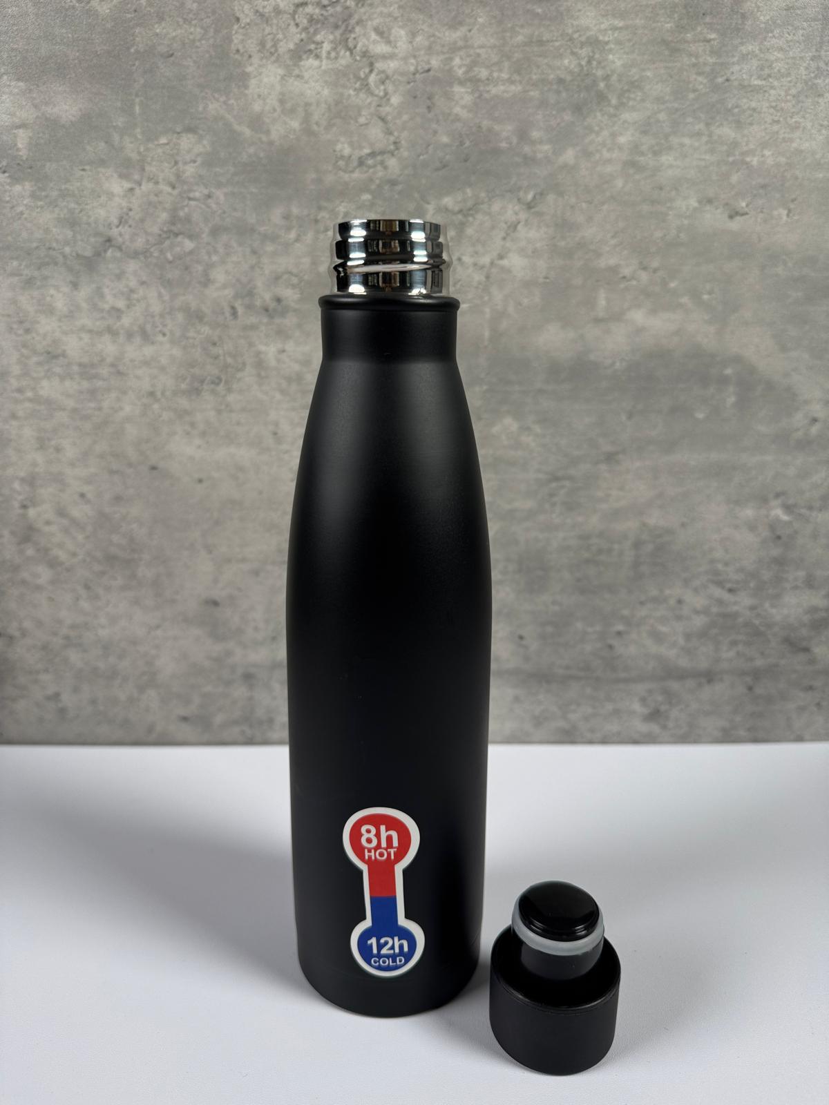 Isolier-Trinkflasche in modernem Schwarz